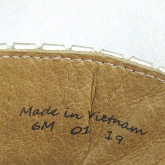 Jack Rogers White Gold Metallic Braided Leather Thong Sandals Size 6M Flip Flops - Picture 10 of 12